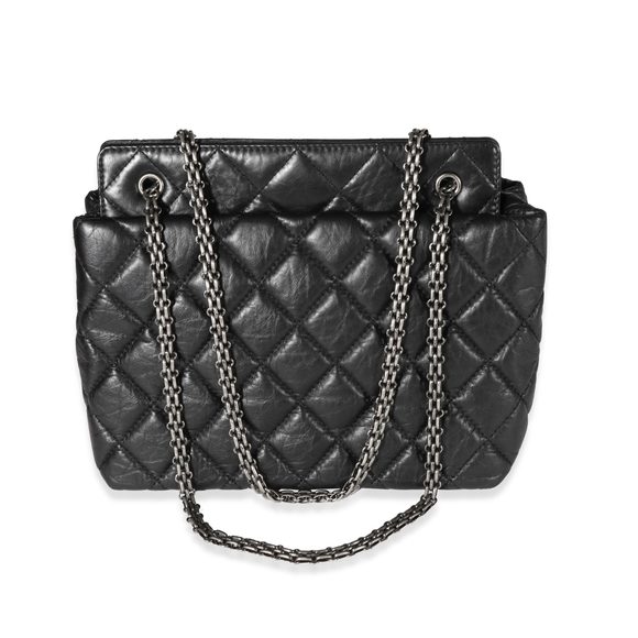 Chanel Black Quilted Aged Calfskin Reissue Shopping Tote - Picture 3 of 7